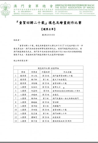 濠小六(1)班賴曉敏同學獲“童賀回歸二十載”填色創作比賽入圍獎